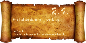 Reichenbach Ivetta névjegykártya